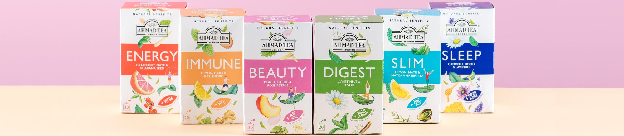  Ahmad Tea Green Tea, Lemon, Mate, & Matcha 'Slim' Natural  Benefits Teabags, 20 ct (Pack of 6) - Caffeinated & Sugar-Free : Books